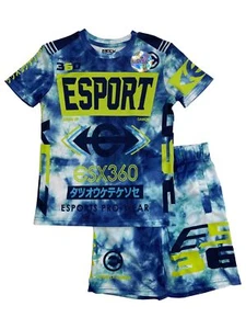 ESX360 ESport Boys Outfit Blue & Green Shirt & Shorts Set 8 - Picture 1 of 1