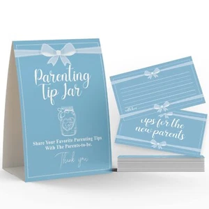 Baby Shower Advice Cards 25PCS Parenting Tips with 5x7 Standing Sign - Picture 1 of 5
