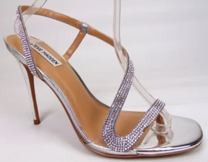 NEW! Steve Madden Noelle Rhinestone Stiletto Evening Heels Sandals Women Size 10 - Picture 1 of 11
