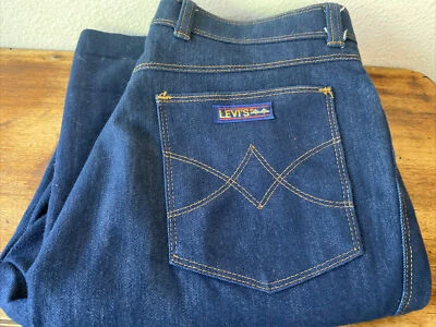 Vintage 1970's Medium Blue Cotton Denim Jeans by Levi's Action Slacks - Image 1 of 4