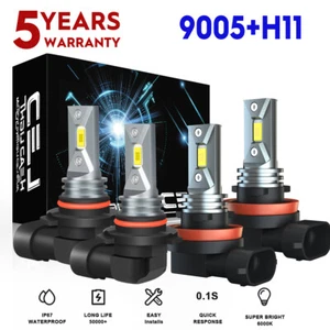 For Chevy Silverado 1500 Crew Cab Pickup 2007-2021 LED Headlight Hi Lo Bulbs - Picture 1 of 17