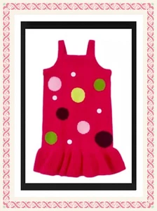 NWT girls 9 Gymboree Pups & Kisses Dark Pink Red POLKA DOT sweater JUMPER DRESS - Picture 1 of 2