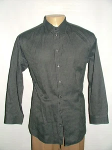 MENS ARMANI COLLEZIONI CASUAL SHIRT SIZE XL 100% COTTON BLACK GEOMETRIC #285 - Picture 1 of 4