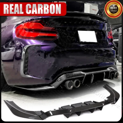 Difusor de labios de parachoques trasero de fibra de carbono real para BMW F87 M2 M2C cupé 2016-2020  Foto 1 de 4
