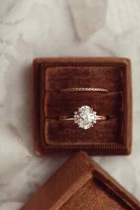 Oval Cut 9x7 mm Zircon Ring Leaf Floral Marquise Cut 925 Silver Engagement Ring - Picture 1 of 10