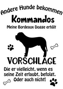 Autoaufkleber / Sticker /  Innen Außen Spruch Kommandos Bordeaux Dogge 