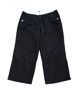 XHILARATION Womens Size Medium Black White Vintage Y2K Cropped Capri Pants - Picture 1 of 6