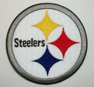 Pittsburgh Steelers bestickter AUFNÄHER ~ 3 3/8 Zoll rund ~ Bügeln aufnähen ~ NFL ~ KOSTENLOSER VERSAND - Bild 1 von 1