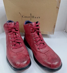 Cole Haan Mens Air Conner Boots 9M Cayenne Red Millennium Fashion 2 NikeAir - Picture 1 of 22