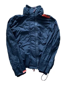 Superdry Chaqueta WindCheater Hombre Negro y Naranja Talla Pequeña Cremallera Completa - Imagen 1 de 6
