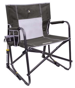 Freestyle Rocker XL Oversized Foldable Rocking Camp Chair, Pewter - Picture 1 of 12