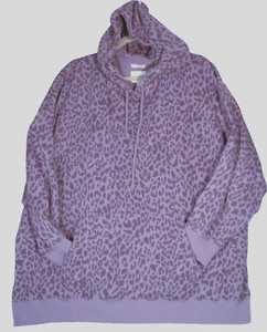 American Eagle Hoodie Sweatshirt Womens XL Purple Leopard Ahh-Mazingly Soft - Picture 1 of 10