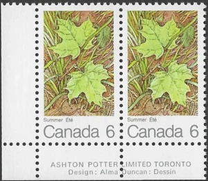Canada   #536LL Pair  "MAPLE LEAVES IN SUMMER"   Brand New  1971 Original Gum - Picture 1 of 2