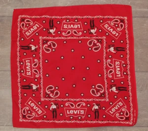 VTG 60s Red Levi's Saddleman Bandana / Scarf 1960s Cotton / Wash Fast - Picture 1 of 7