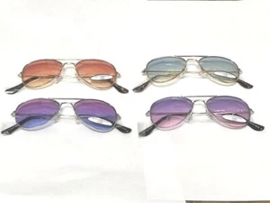 KIDS DELUXE GRADIENT COLORED AVIATOR SUNGLASSES IN ASSORTED COLOR LENSES - Picture 1 of 5