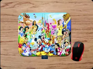 DISNEY CHARACTERS INSPIRED ART CUSTOM MOUSE PAD DESK MAT PC GAMING OFFICE GIFT - Picture 1 of 1