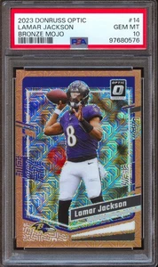 2023 Optic Lamar Jackson Bronze Mojo Prizm Holo #/35 PSA 10 Ravens MVP - Picture 1 of 2