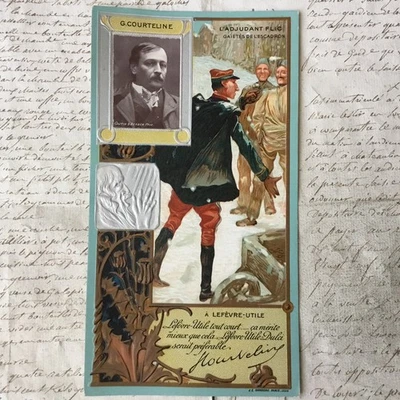 Chromo LU Embossed LEFEVRE USEFUL COURTELINE Novelist 1900 - Image 1 of 2