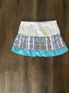 Lucky in Love White Layered Tennis pickleball Golf skort Large 12 excellent - Picture 1 of 6