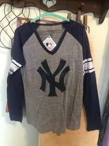 New York Yankees Genuine Merchandise Gray & Navy Blue Women’s Size S Cotton 4her - Picture 1 of 8