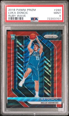 Luka Doncic 2018 Panini Prizm Ruby Wave #280 novato radiocontrol PSA 9 Foto 1 de 2