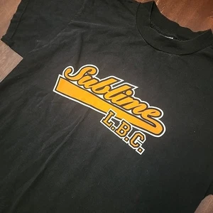 Vintage 90's Sublime L.B.C American Ska Punk Band Tee Small Delta Tag Black Rock - Picture 1 of 6