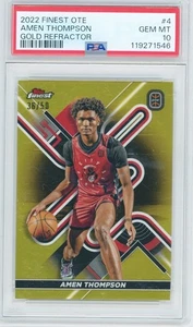 2022-23 Topps Finest OTE Amen Thompson Gold Refractor SP 50 PSA 10 - Imagen 1 de 2