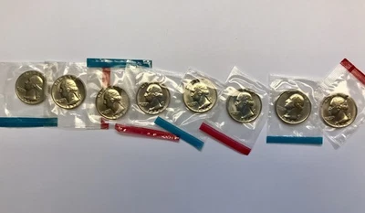1971 1972 1973 1974  P&D BU Unc Mint Set Washington Quarter 8 Quarters Free Ship - Image 1 of 4