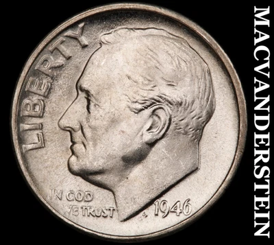 1946-S Roosevelt Dime - Choice Gem Brilliant Uncirculated  Lustrous  #F9413 - Image 1 of 2