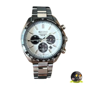SEIKO SELECTION SBPY165 White Panda Solar Chronograph Men's Watch in Box Mint - Picture 1 of 13