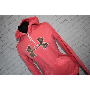 Under Armour Hoodie Pullover Womens Size Small Polyester Pink Green Camo - Picture 1 of 6