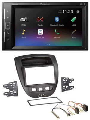 Pioneer DAB MP3 2DIN Bluetooth USB Autoradio für Peugeot 107 Citroen C1 Toyota A - Bild 1 von 4