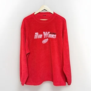 VINTAGE Detroit Redwings Fleece Sweatshirt Erwachsene Größe XL rot NHL Hockey Herren Y2K - Bild 1 von 8
