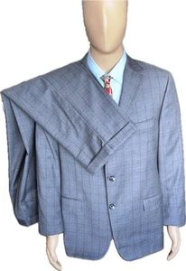 Para Hombres Excelente Traje Completo Hickey Freeman Talla 42R Gris Ventana 36x30 Pantalones - Imagen 1 de 12