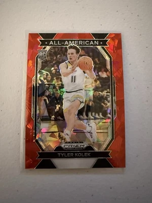 2024 Panini Prizm Draft Picks - All-American Tyler Kolek #22 Red Ice Prizm (RC) - Image 1 of 2