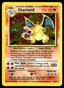 ✅ 1999 Pokemon TCG Charizard Base Set Holo Rare Card 4/102 ✅ L/P ✅ FIRE LIZARD ✅ - Picture 1 of 4