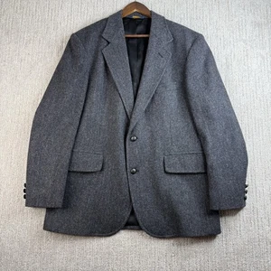 Pendleton 100% Wool Blazer Suit Jacket Men Size 42 Herringbone Grey - Picture 1 of 11