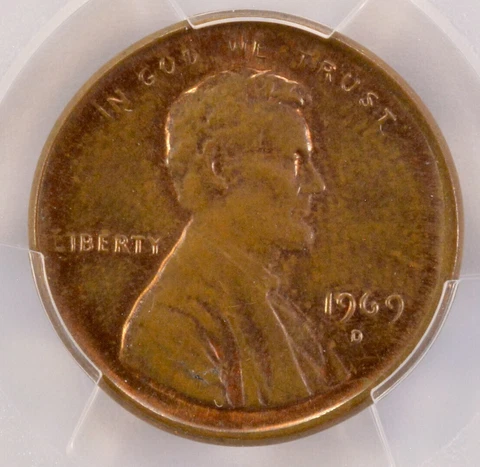 1969-D 1c Lincoln Cent Broadstruck PCGS MS62 BN Cover