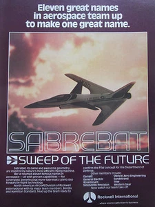 11/1980 PUB ROCKWELL SABREBAT FORWARD SWEPT WINGS USAF EXPERIMENTAL AIRCRAFT AD - Picture 1 of 1