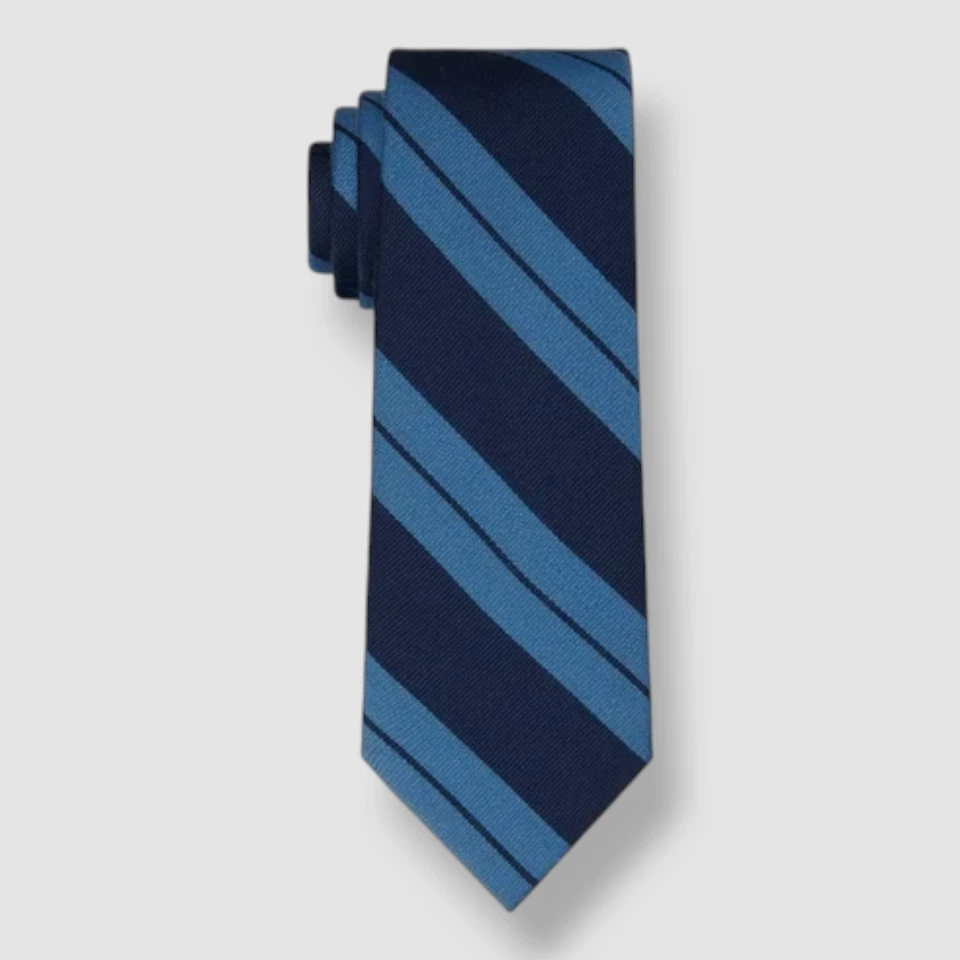 Lauren Ralph Lauren Men’s Navy Blue Slim Double Stripe Tie 58x2.75 - Image 1 of 1