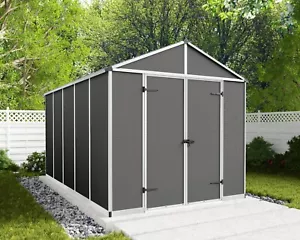 Canopia | Rubicon 2.4X3.7m Durable Outdoor Storage Shed for Garden Dark Grey - Picture 1 of 6