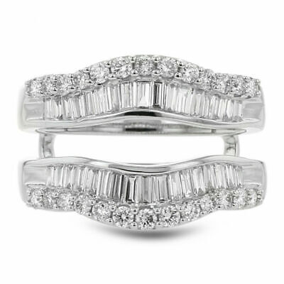 14K White Gold Over Double Enhancer 2.15ct Simulated Diamond Wedding Wrap Ring • 64.10£