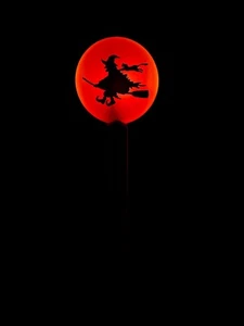 Halloween Blow Mold Vintage Style Flying Witch Cat Home Holiday Decoration, 51” - Picture 1 of 2