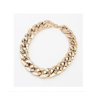 Gold Silver Plated Link Chain Bib Choker Chunky Shiny Women Fashion Necklace NEW