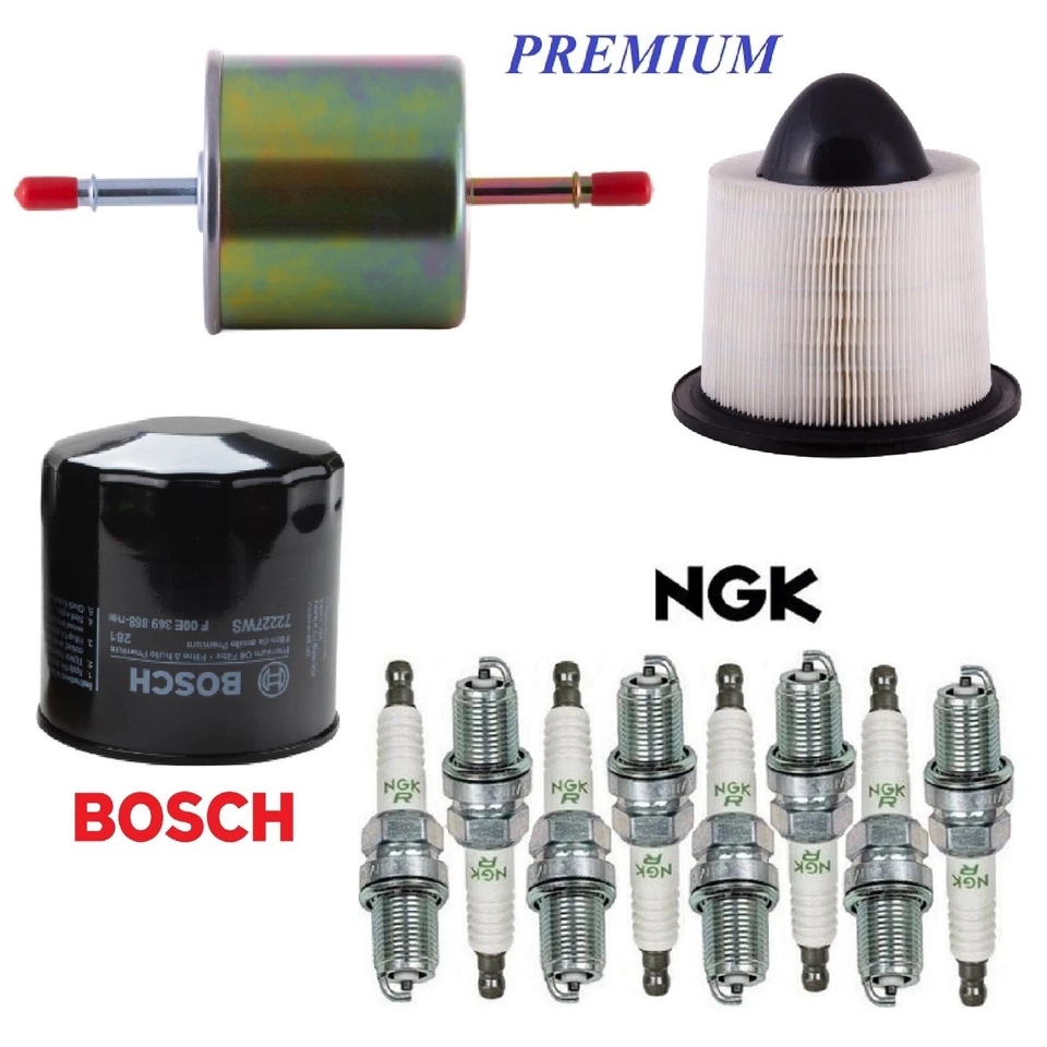 Tune Up Kit Filters Spark Plugs For FORD E-350 SUPER DUTY V8 5.4L; GAS 1999-2002 - Image 1 of 1