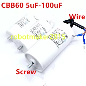 CBB60 5/8/10/12/15/20/30/40/50/60/80-100 uF 450VAC 450V (filo e vite) - Foto 1 di 3