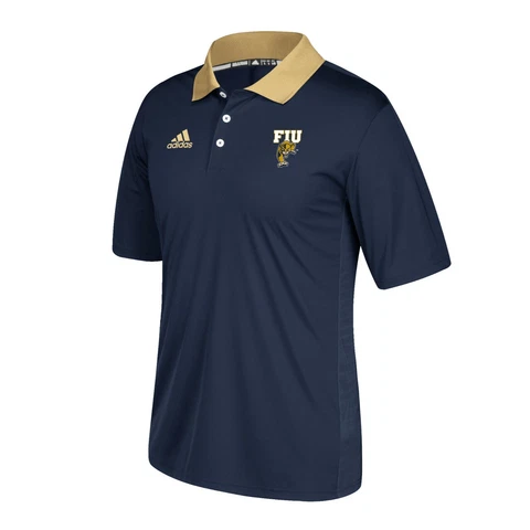 FIU Panthers NCAA Adidas Men's  Navy Blue High-Density Coaches Polo Shirt Cover