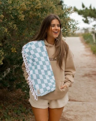 NEW with TAGS Teema The Aqua Checkmate Towel - Image 1 of 4