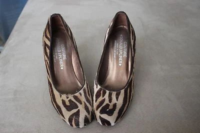 VINTAGE DONALD J PLINER  COUTURE COLLECTION PONY HAIR LEOPARD HIGH HEELS MINT 6M Foto 1 de 4