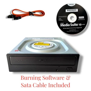 LG 24X Internal Desktop SATA CD DVD RW DL Burner Re-Writer Drive + Software - Picture 1 of 4